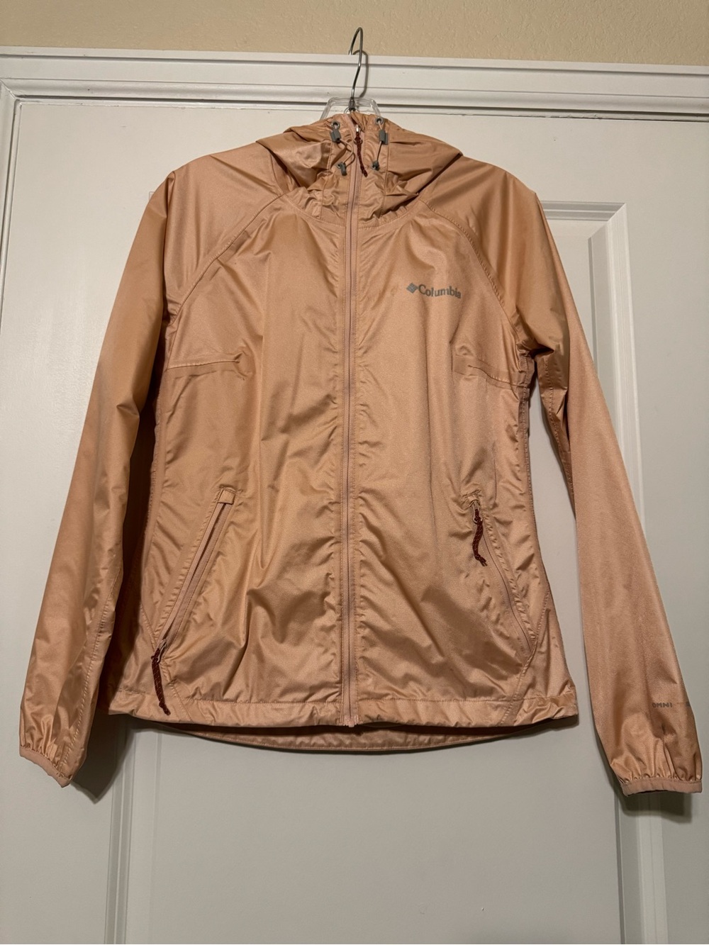 Columbia Women's Lightweight Metallic Dusty Rose Windbreaker Jacket